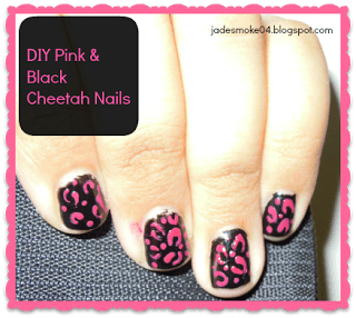 DIY Pink & Black Cheetah Nails