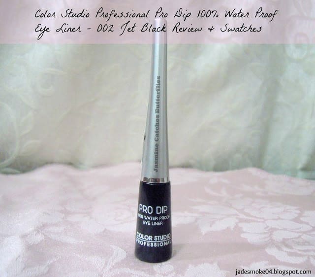 Color Studio Professional Pro Dip 100% Water Proof Eye Liner - 002 Jet Black Review & Swatches