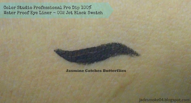 Color Studio Professional Pro Dip 100% Water Proof Eye Liner - 002 Jet Black Review & Swatches