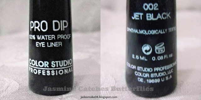 Color Studio Professional Pro Dip 100% Water Proof Eye Liner - 002 Jet Black Review & Swatches