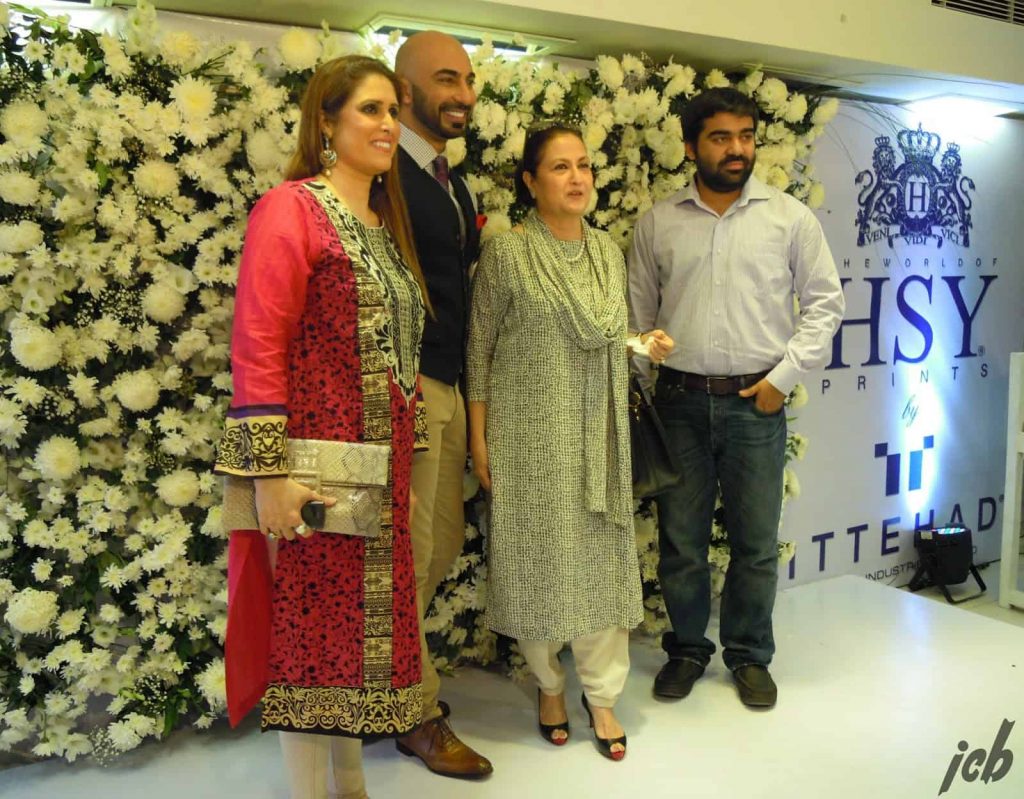 Tehmina Khaled, HSY, Bunto Kazmi and Salman at launch of HSY and Ittehad Lawn