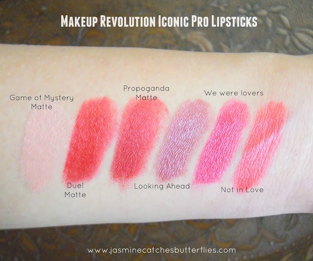 Makeup Revolution Iconic Pro Lipsticks Swatches