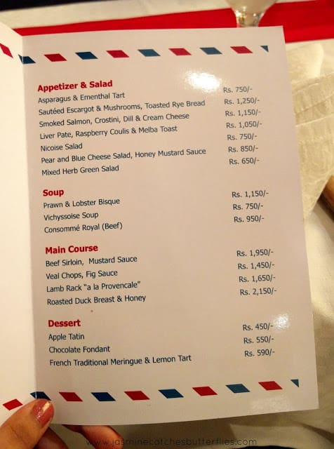Menu of French Food Festival at Asia Live, Avari Towers