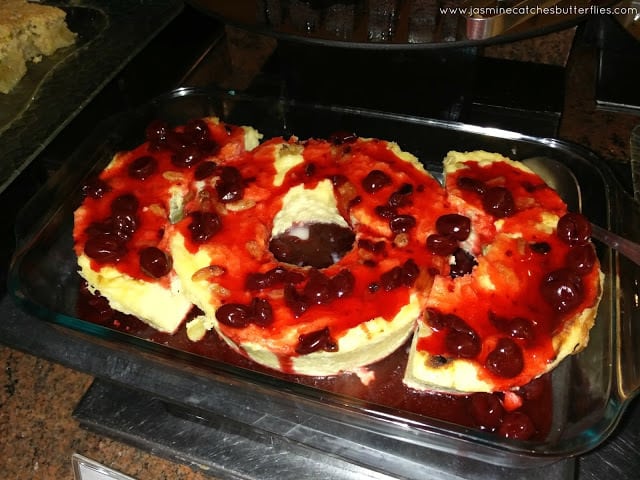 Cherry Bread Pudding with Almond Cream