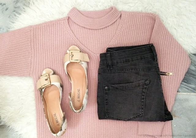 Transitioning To Spring In Pink With A Choker Jumper