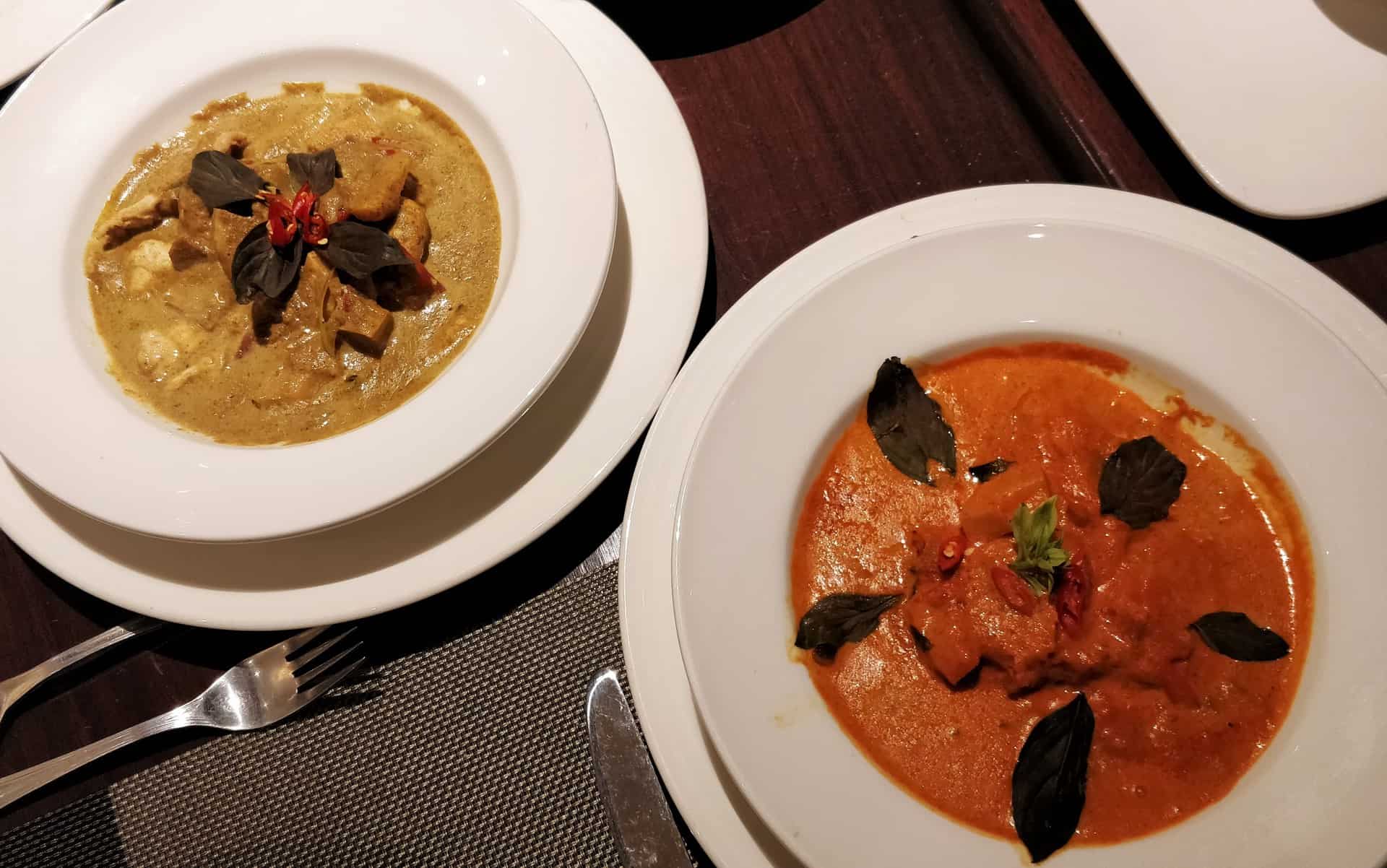 Red Thai Curry and Duck in Yellow Curry
