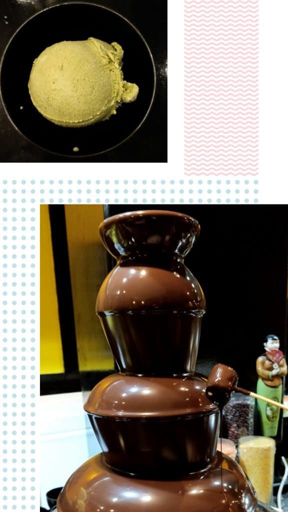 Matcha Icecream and Chocolate Fountain