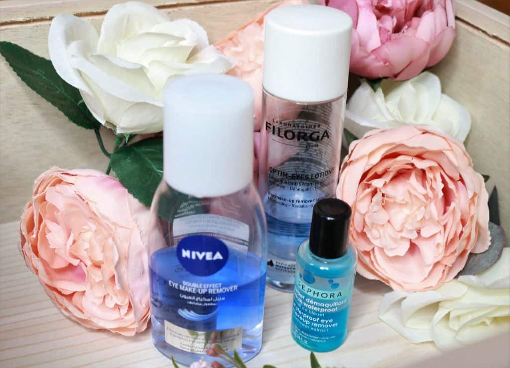 Nivea Double Effect, Filorga Optim Eyes Lotion and Sephora Waterproof Eye Makeup Removers