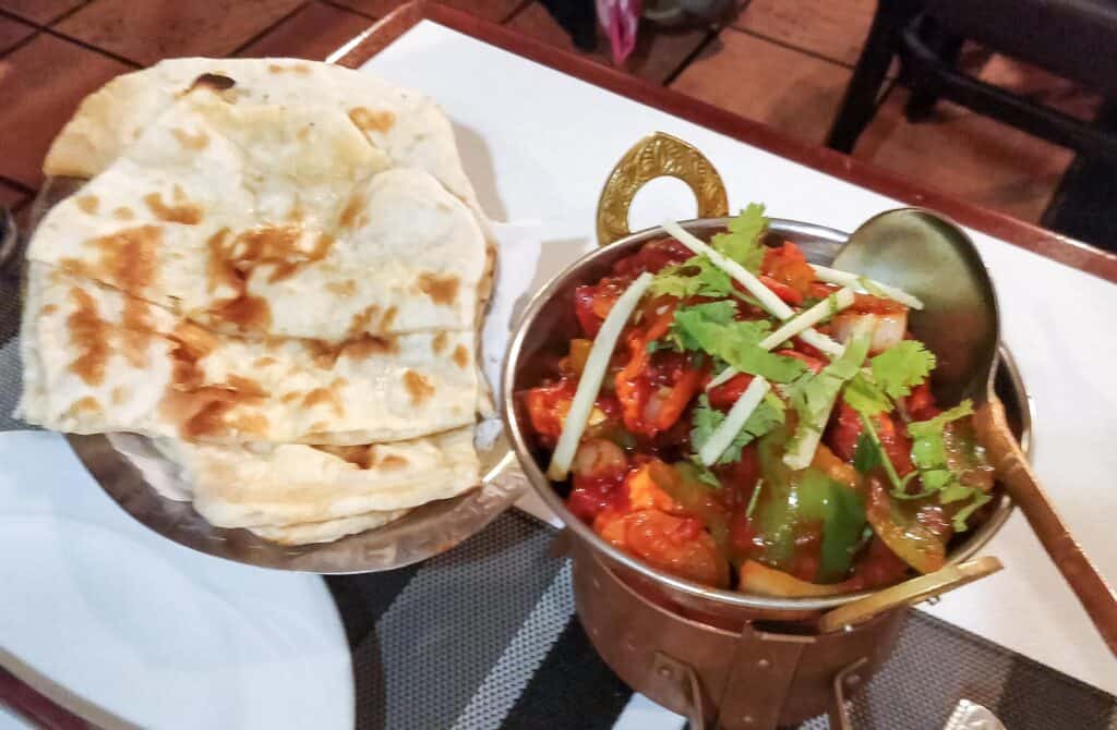 Chili Paneer and Butter Naan